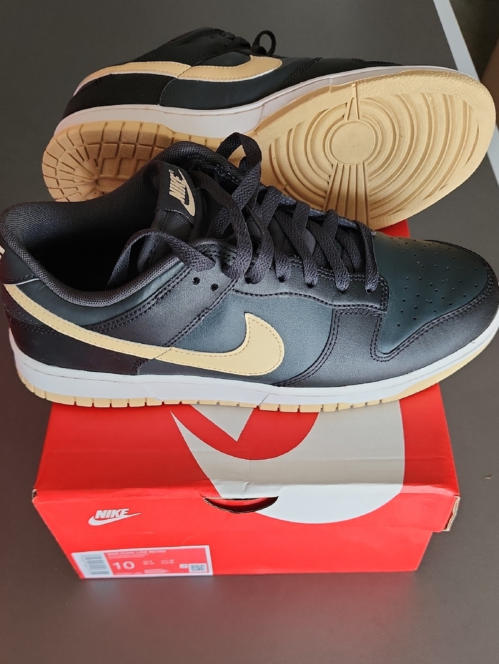 Nike Black and Tan Dunk Low Retro